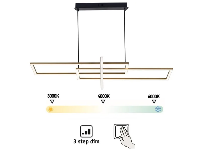 Hängelampe BRENA LED variable Intensität 105x120cm 60W schwarz