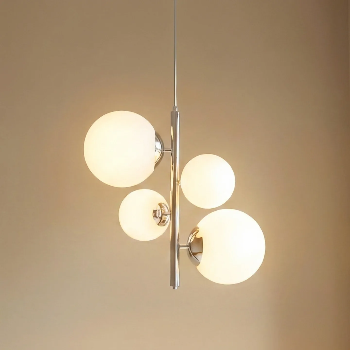 Dione Hängelampe, chromfarben, 4-flammig - ALDEX - Wohnzimmer - Modern - Glas - Mehrflammig