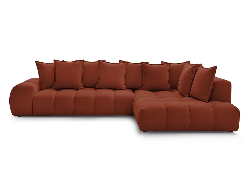 Ecksofa BOBOCHIC EVEREST Stoff mit Textur orange