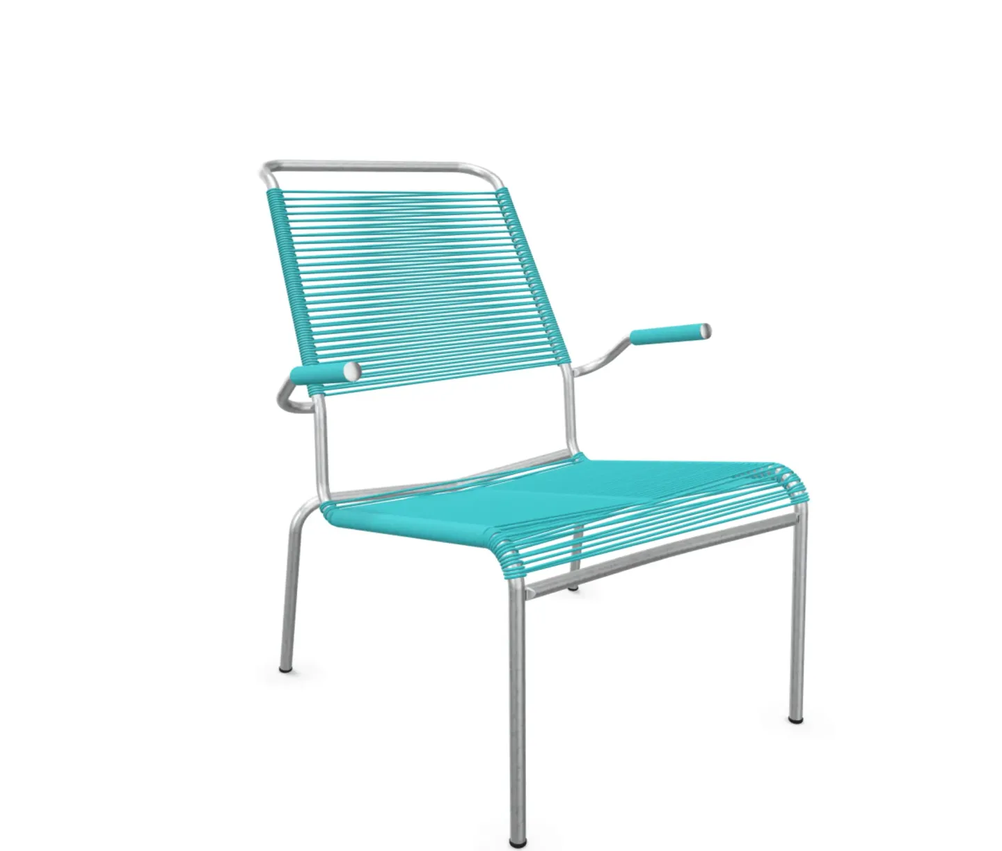 Schaffner Spaghetti-Lounger Säntis mit Lehne / Hochlehner Feuerverzinkt Blau | Schubiger Möbel