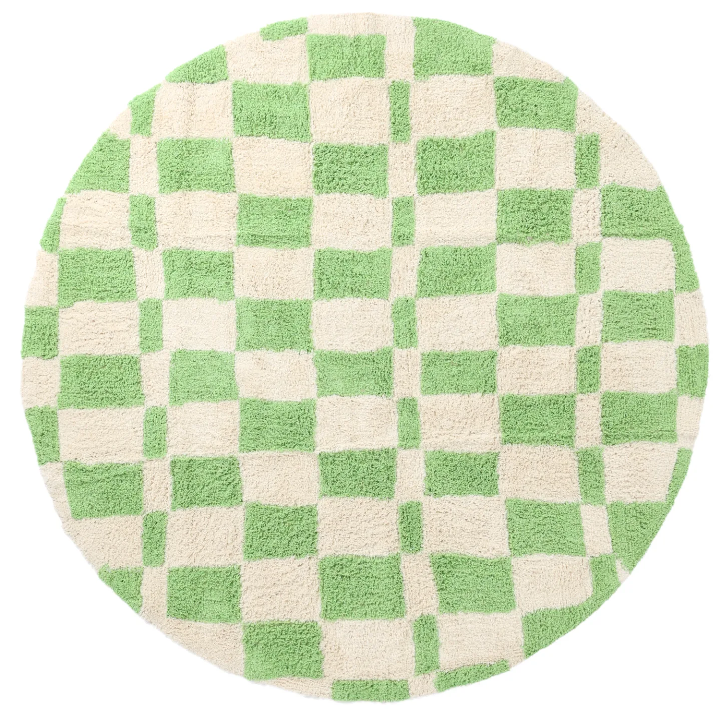 Rundt teppe - Maranello Natural Cotton Shaggy (grønn) (Størrelse: Ø 160 cm)