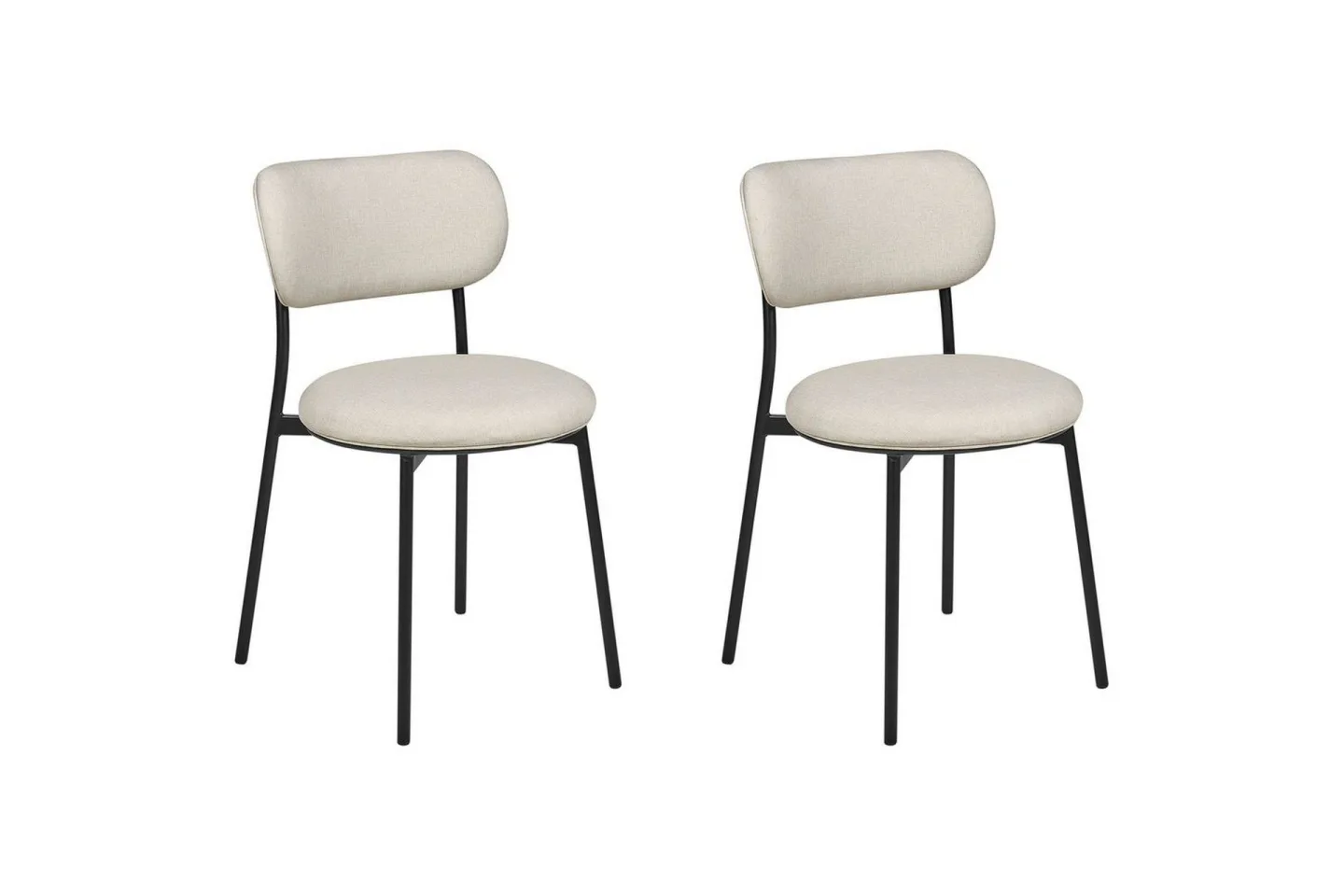 Matsalsstol Casey set om 2 Beige-Svart - Beige-Svart