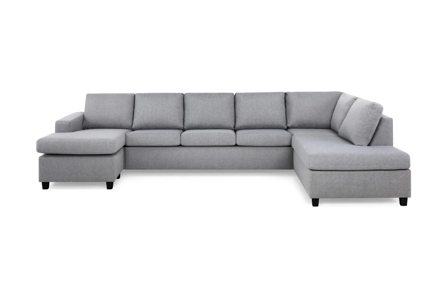 Crazy 5-sits Högervänd U-formad X-Large Soffa med Divan och Schäslong i Tyg - Grå