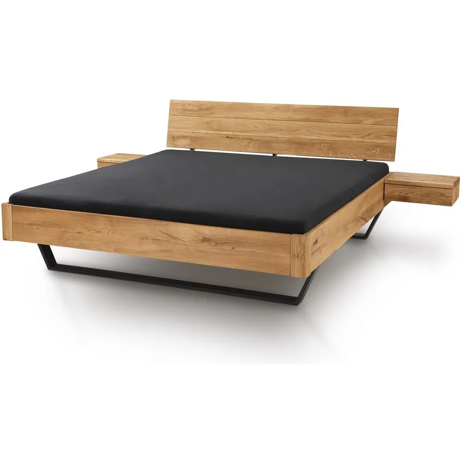 Bett Maliha eiche natur geölt Massivholz Massivholz 180 x 220 cm