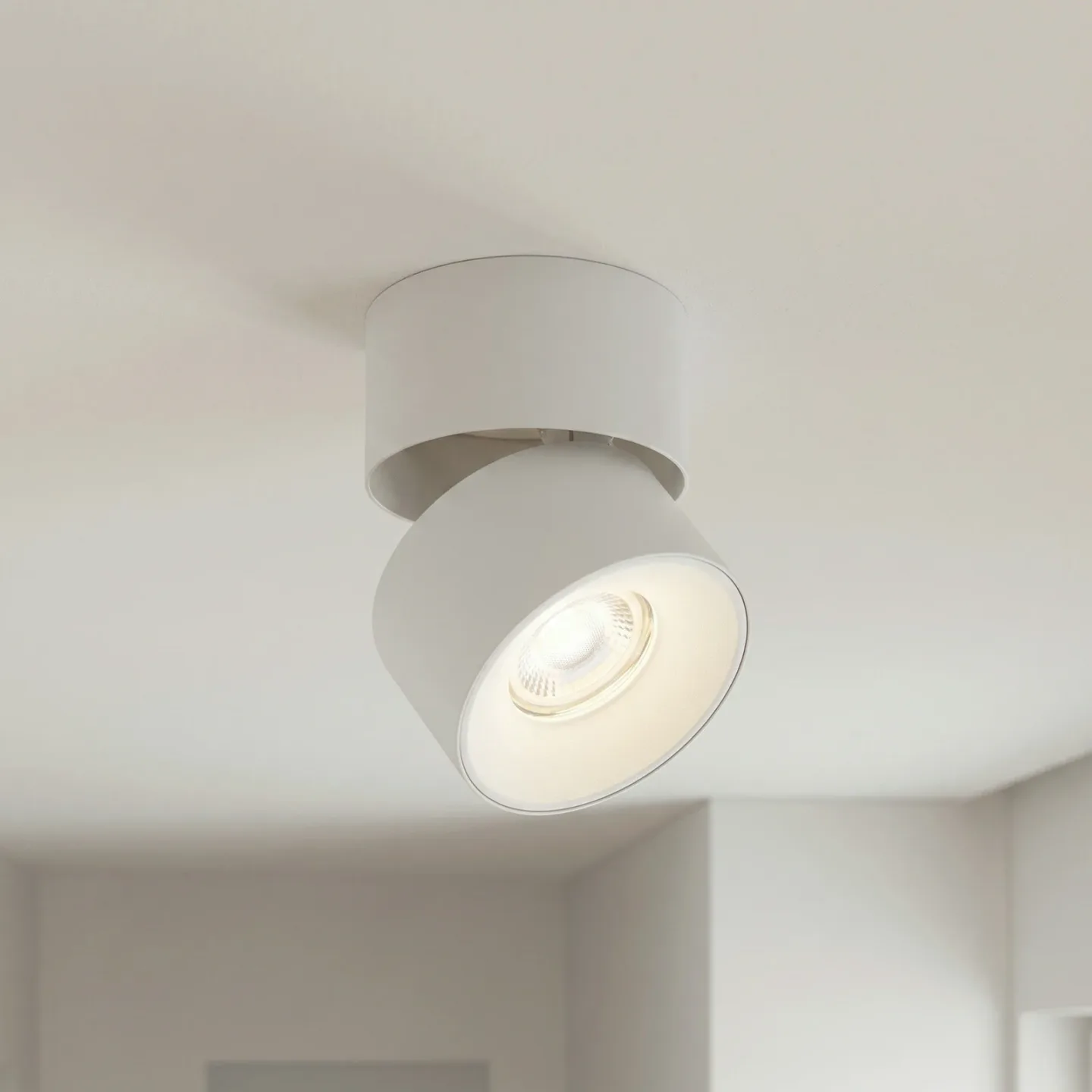 Rotari basic spotlampa, 1 lampa, vit, Ø 9 cm, GU10 – PRIOS - Vardagsrum - Modern - Metall - Med en ljuskälla