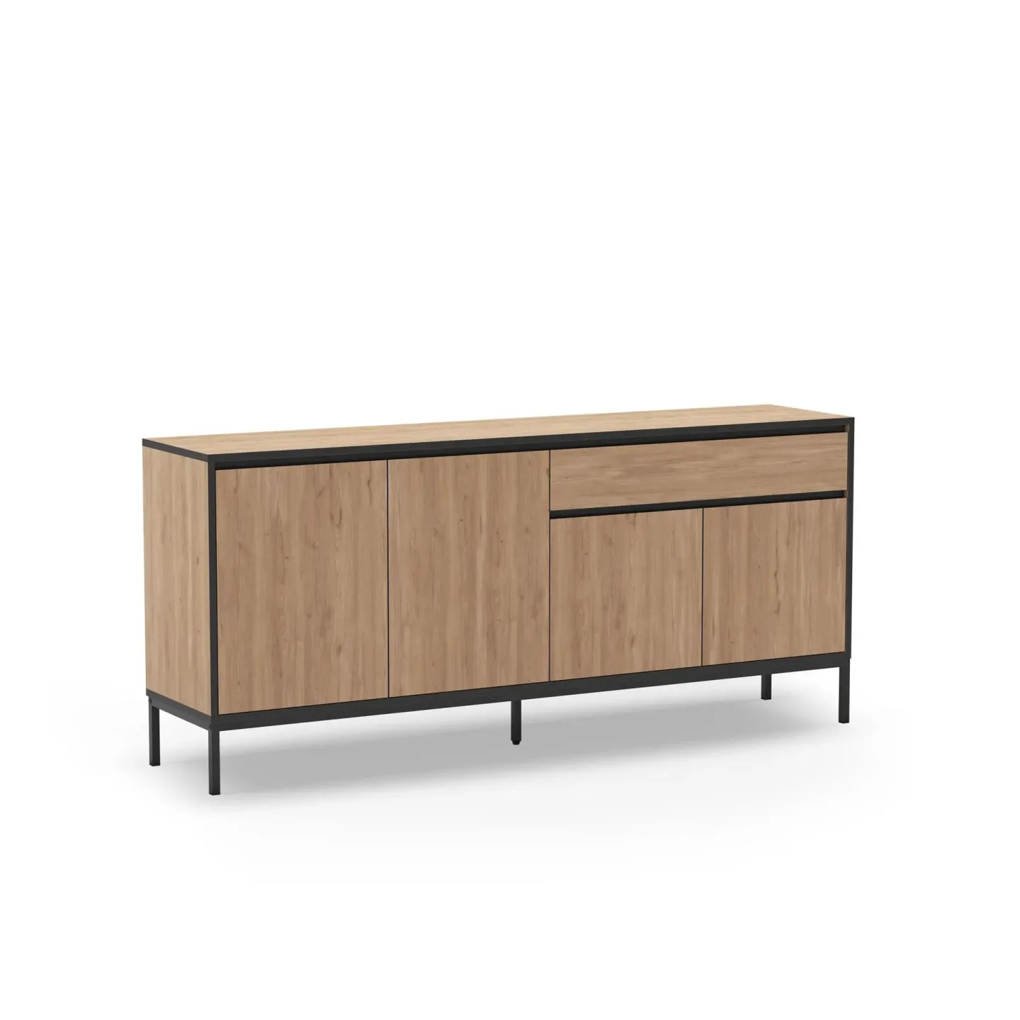 Velar Konsol 180x80x40 cm - Naturlig ek, Wood Black, svart