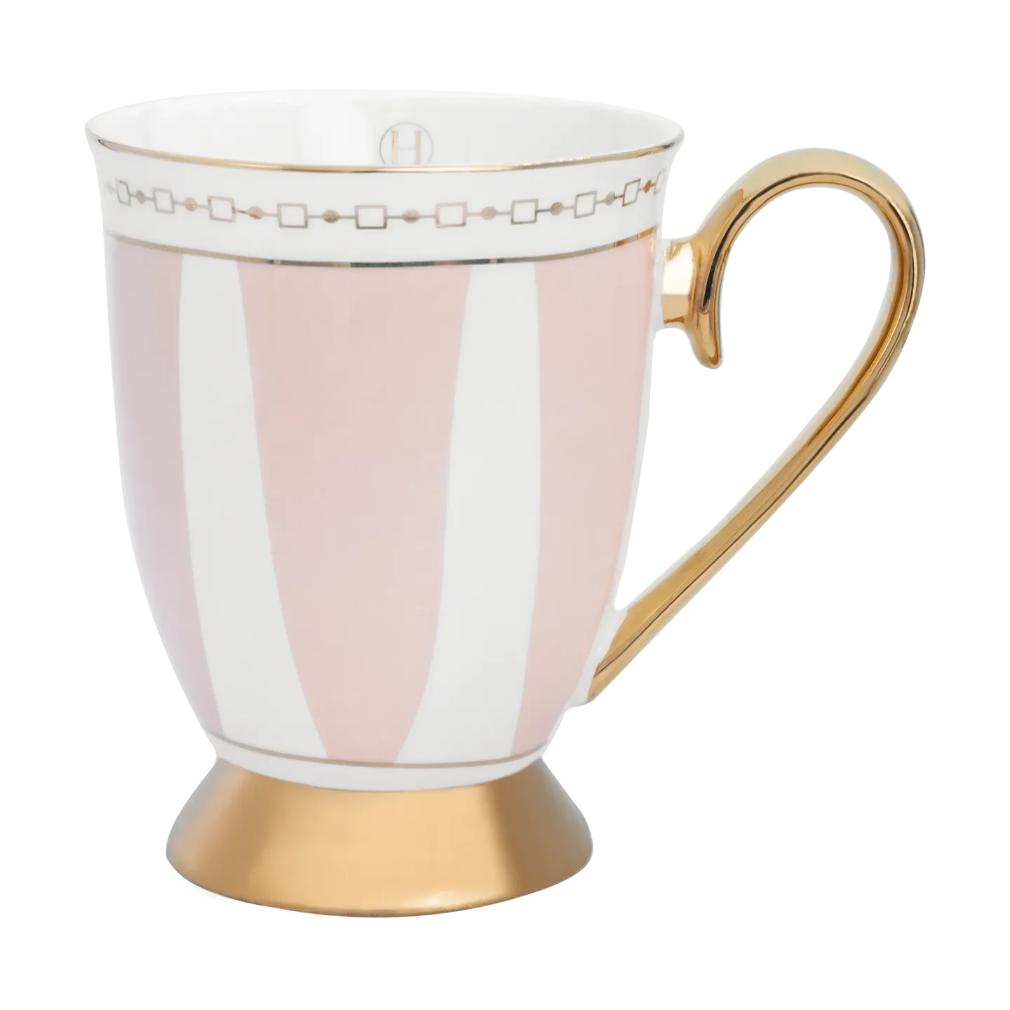 Hilke Collection Strisce Rosa Tasse 28 cl Rosa-Weiß-Gold