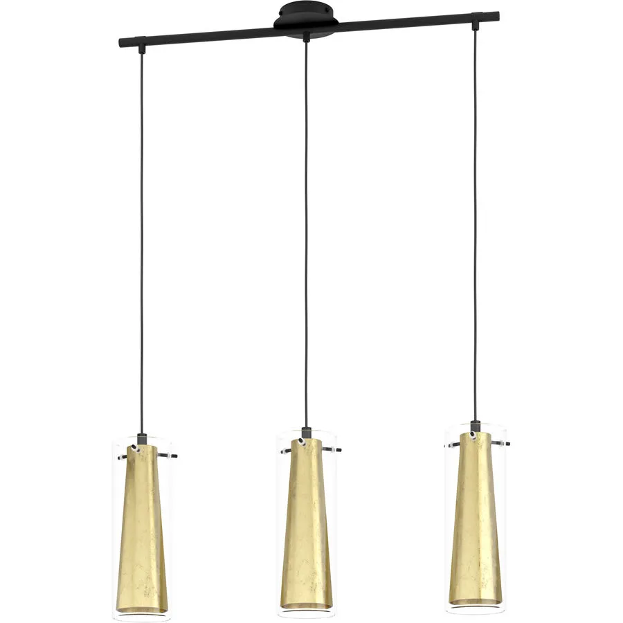 Eglo Pendellampe Pinto Gold Schwarz Stahl 11 cm 110 cm
