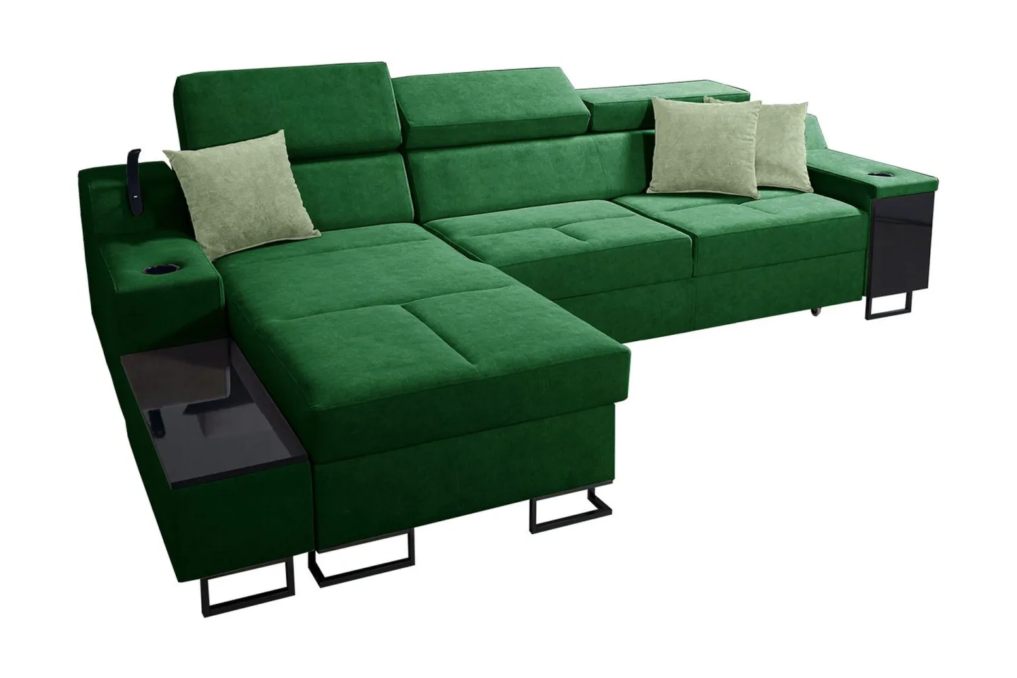 Seginus Bäddsoffa m. Divan Förvaring 3-sits 226x127 - Grön
