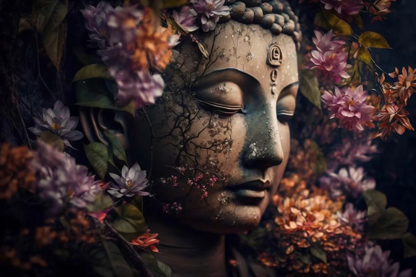 image LAND Bild mit Rahmen Zen Flower Buddha | Schubiger Möbel