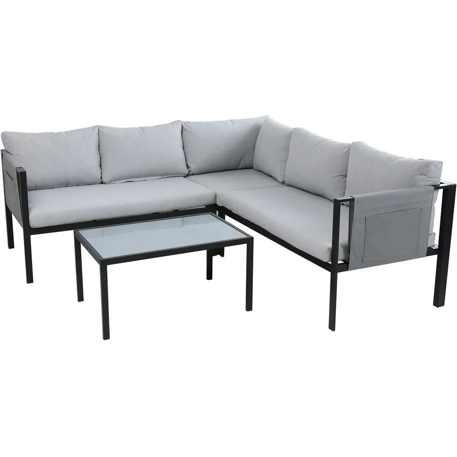 Gartenlounge Hanoi Grau Kunststoff T 191.5 H 66 cm