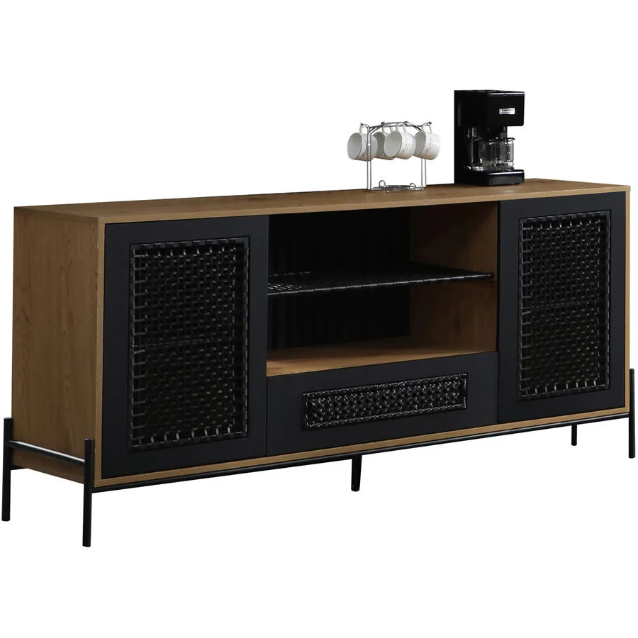 Sideboard Josua natur/schwarz MDF B 164 H 76 cm