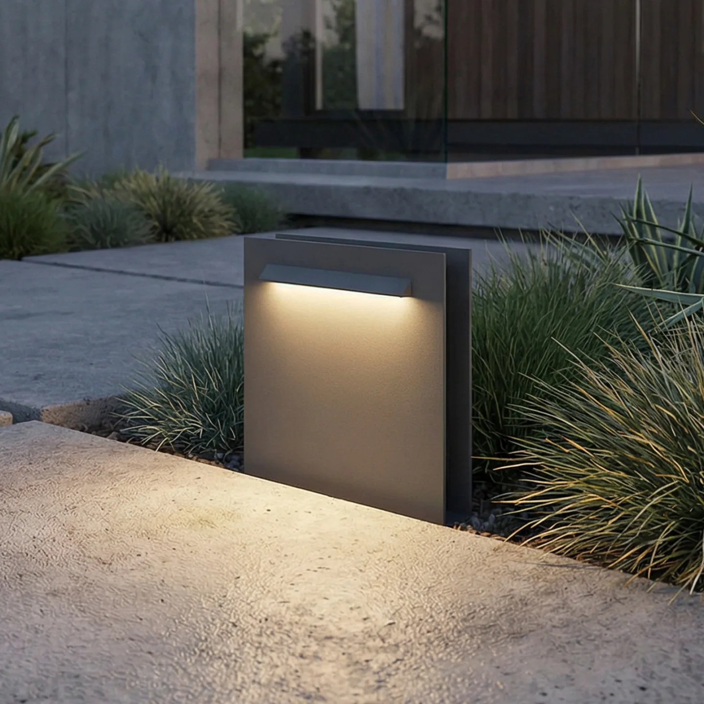 Joril LED-Sockellampe, anthrazit, CCT, 23 cm, IP65 - Lucande - Terrasse - Modern - Aluminium - Eckig