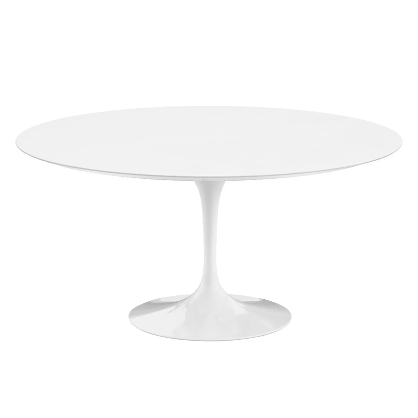 Knoll - Saarinen Round Table - Matbord, Ø 152 cm, Vitt underrede, skiva i Vit laminat - Matbord - Eero Saarinen - Vit - Metall/Trä