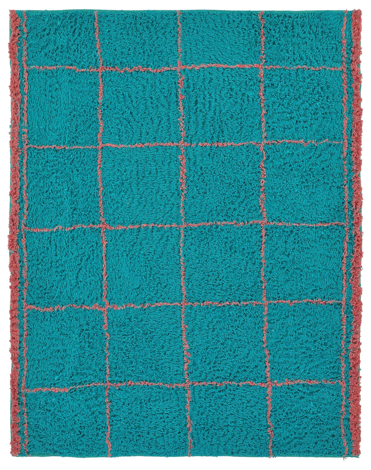 Ryetepper - Lana Natural Cotton Shaggy (turkis/rosa) (Størrelse: 80 x 150 cm)