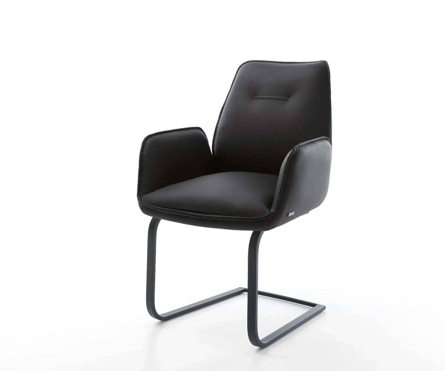 Freischwinger Zoa-Flex Echt-Leder Schwarz Freischwinger flach Schwarz Taschenfederkern