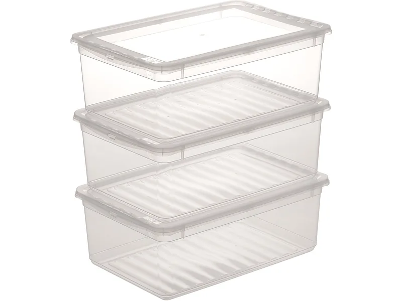 Set Aufbewahrungsboxen BEA durchsichtig 39x26.5x14cm