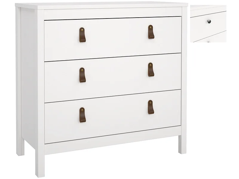 Kommode MADRID 3 Schubladen 38.4x82.3x79.7cm weiss matt