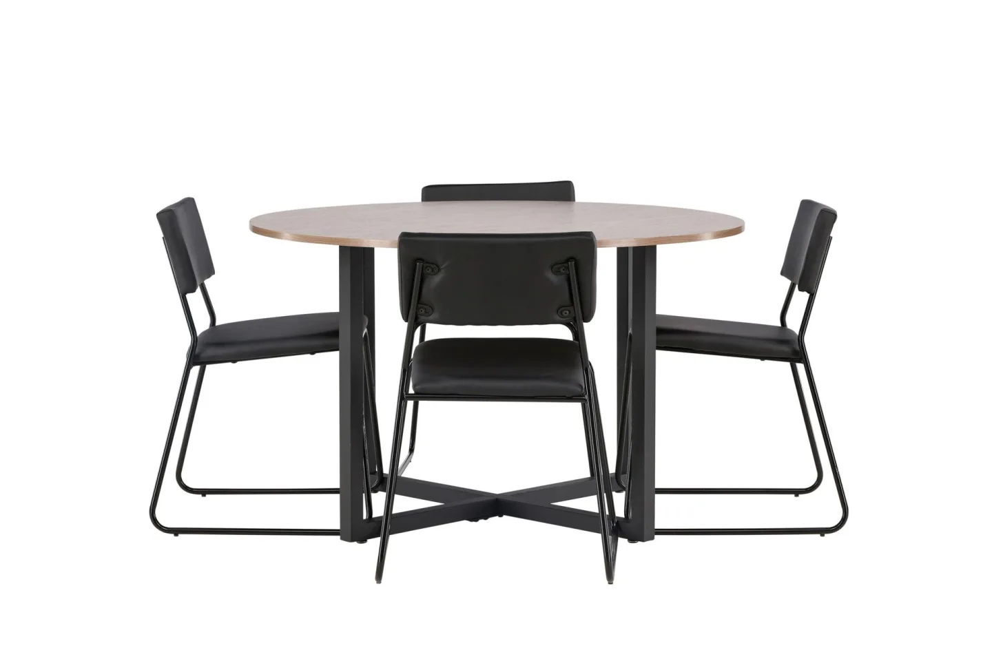 Durango Matgrupp 120 cm Rund med 4 Kenth Stolar - Valnöt