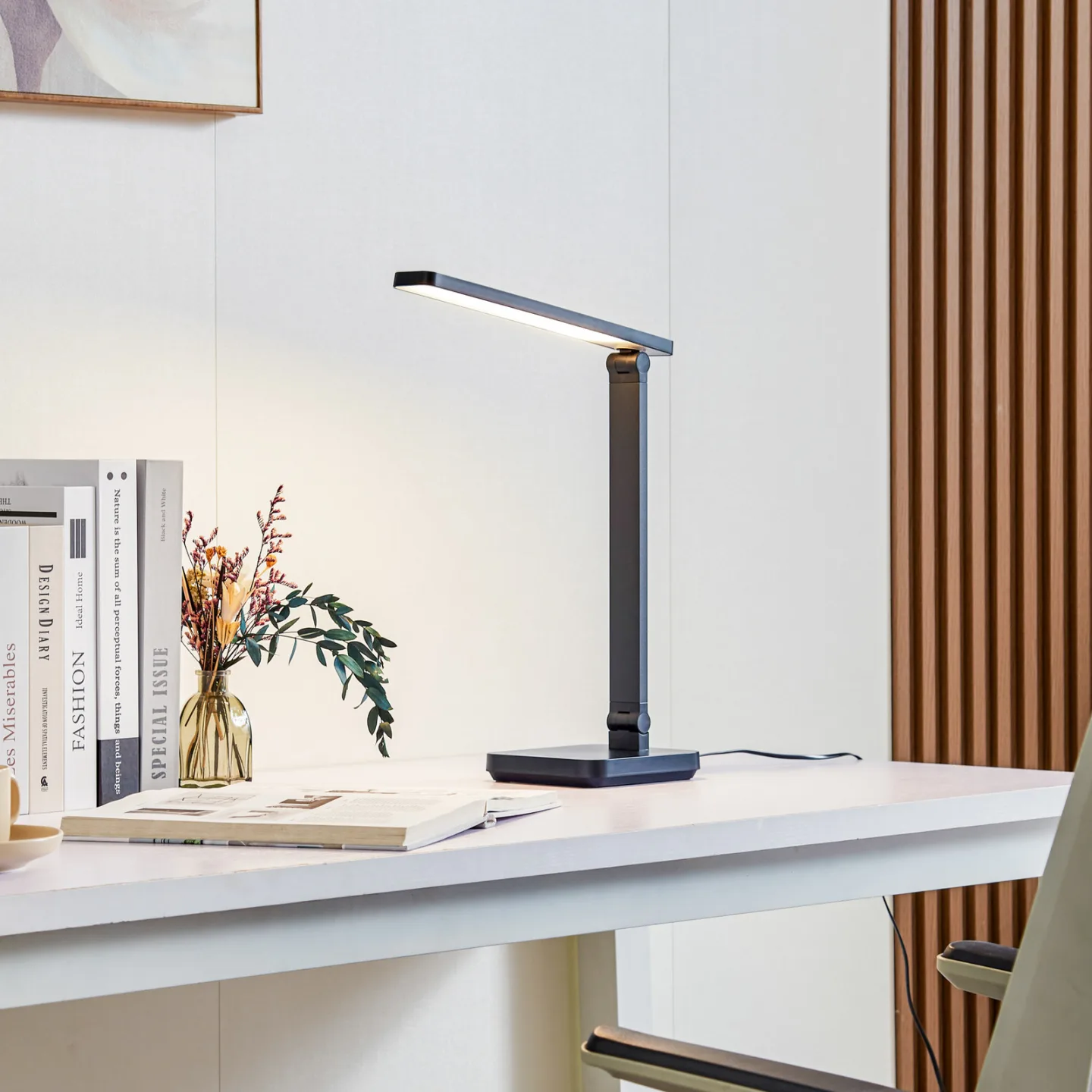 Rylas LED Tischleuchte CCT Black - Lindby - Arbeitszimmer / Büro - Eckig