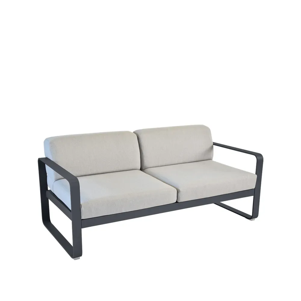 Fermob Bellevie 2-sits soffa Anthracite (grå), flannel grey dyna