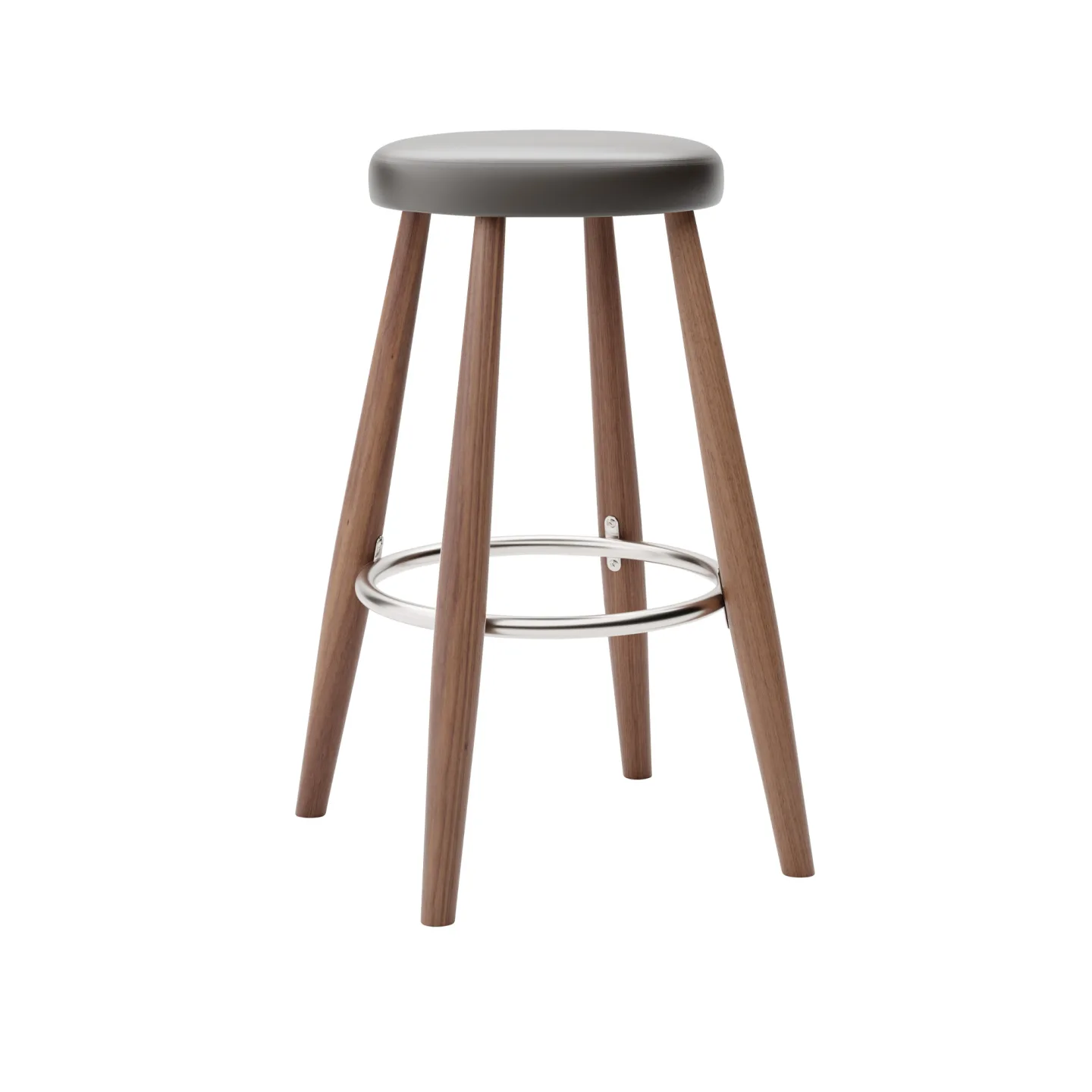 Carl Hansen - CH58 Low Stool, Oljad Valnöt, Lädergrupp B Thor - 377 - Barstolar - Hans J. Wegner - Träfärgad - Läder/Metall/Trä