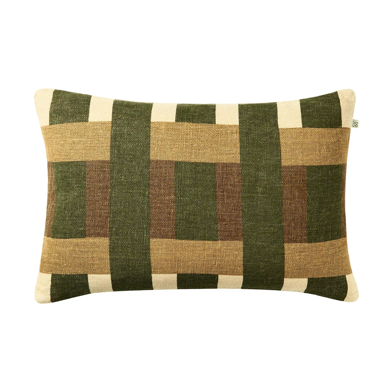 Chhatwal & Jonsson Benaras Kissenbezug Cactus Green-Taupe-Khaki, 40x60 cm