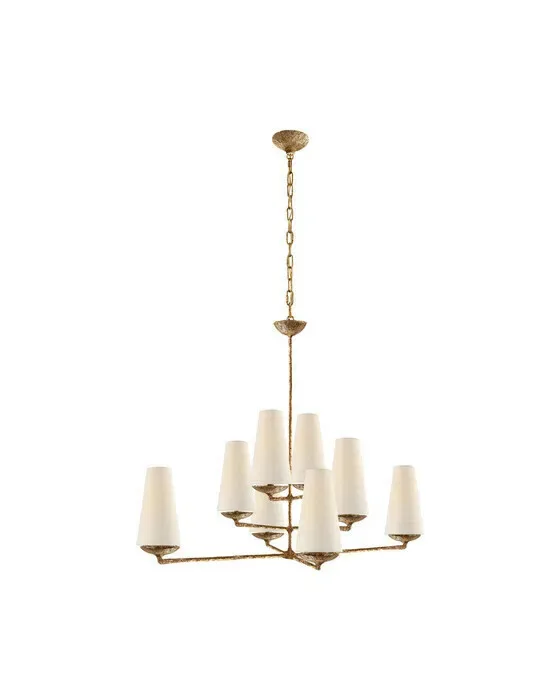 Fontaine Large Offset Chandelier Gilded Plaster
