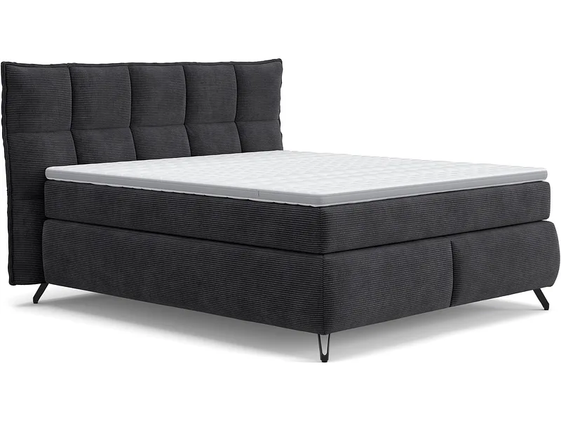 Boxspringbett SWISS HOME STYLE AGATA anthrazit 160x200cm flexibel / halbfest
