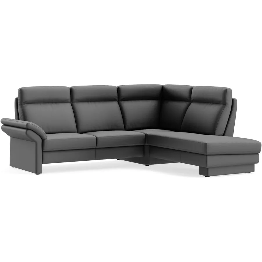 Ecksofa Albula Rechts Echtleder Bronco black B 250 T 215 cm - Möbel Konfigurator: Traummöbel individuell zusammenstellen
