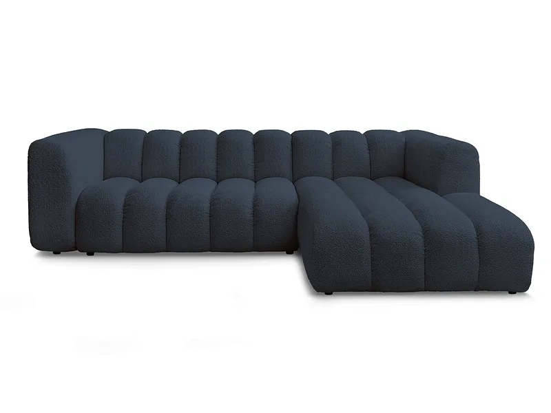 Ecksofa BOBOCHIC TALIA Boucle-Stoff dunkelblau