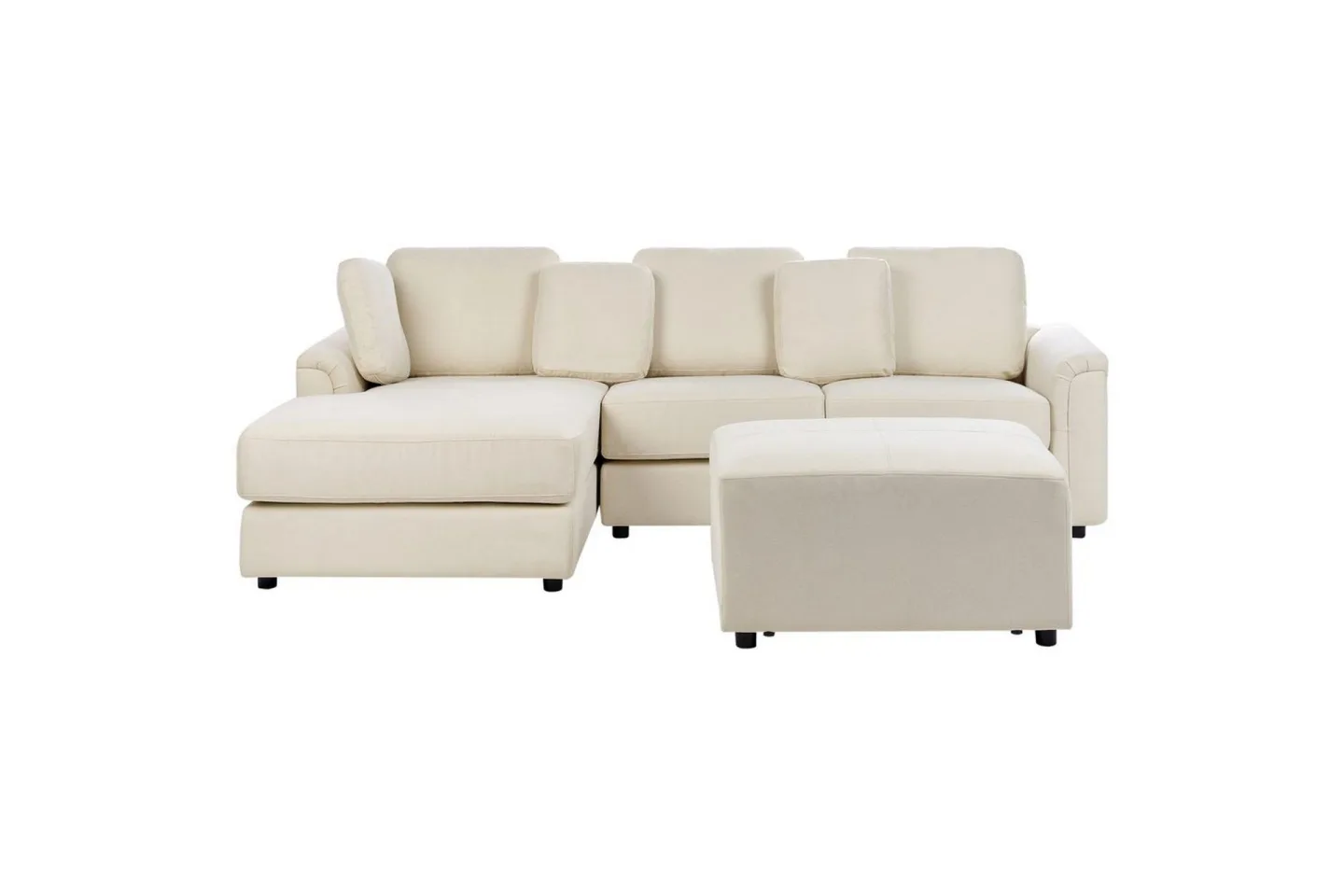4-sitssoffa Kohlo Beige/svart, Högervänd - Beige/svart, Högervänd