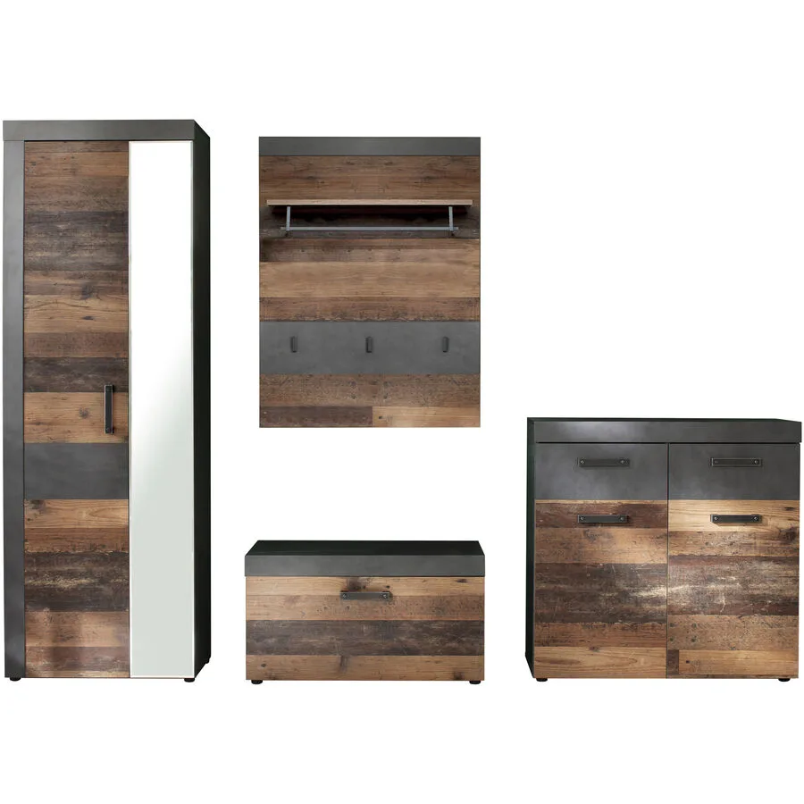 Garderobenmöbel-Set Fuerte graphit Holzwerkstoff B 265 T 37 H 192 cm