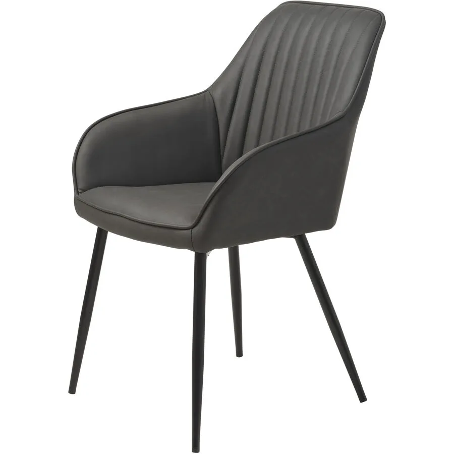 Stuhl 2er-Set Nort dunkelgrau Polyester