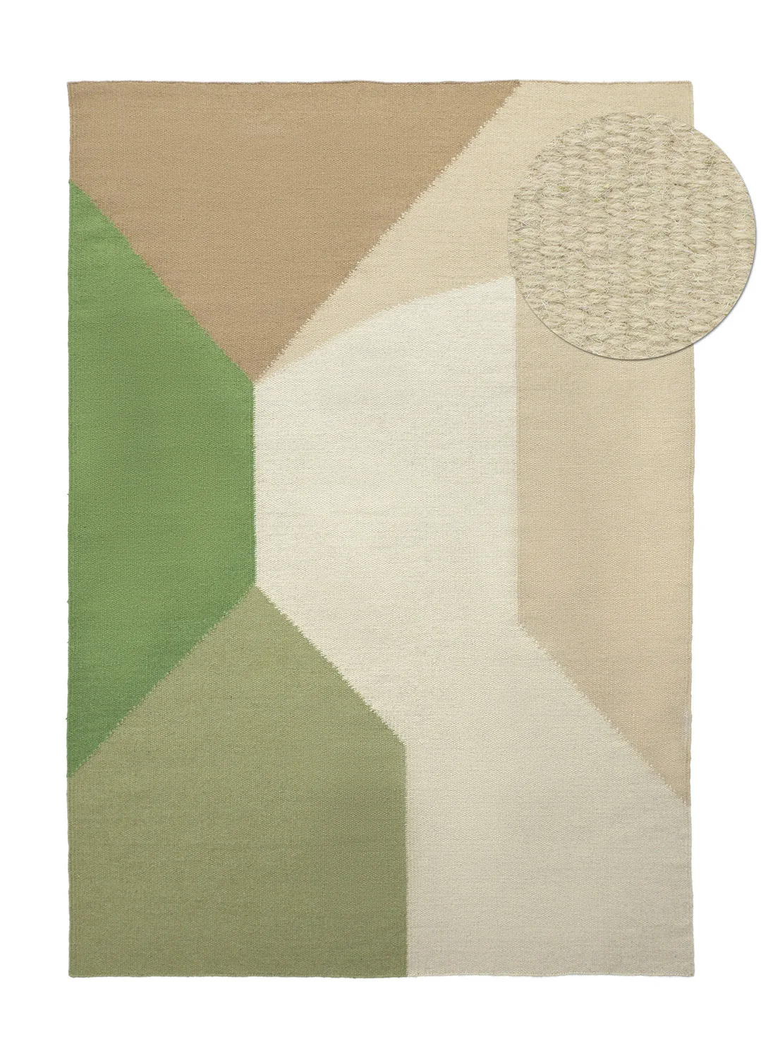 Ullteppe - Aveiro (grønn/multi) (Størrelse: 240 x 340 cm)