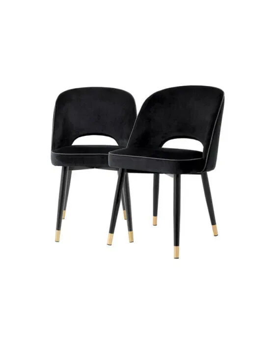 Cliff spisestole roche black velvet 2-sæt