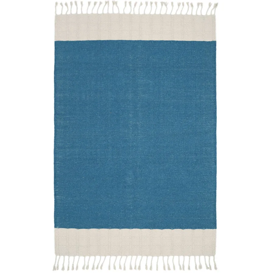 Kinderteppich Dalton blue Polyester/Baumwolle Streifen 100 x 150 cm