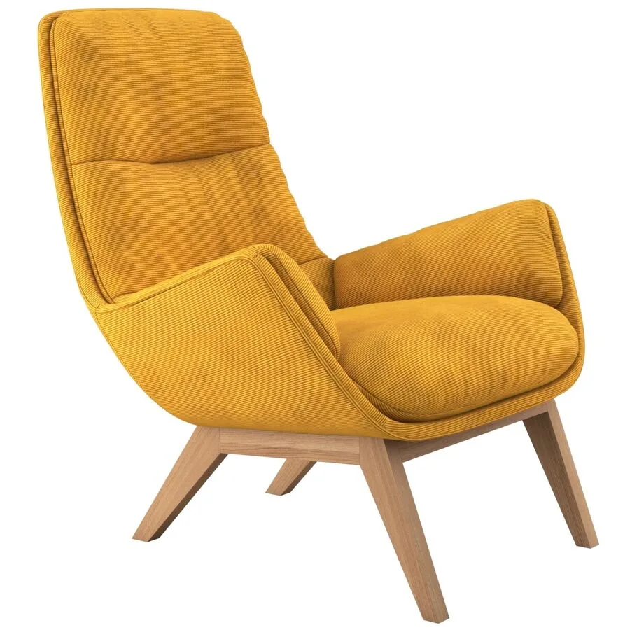 Sessel Halani senfgelb Stoff B 93 T 84 H 95 cm