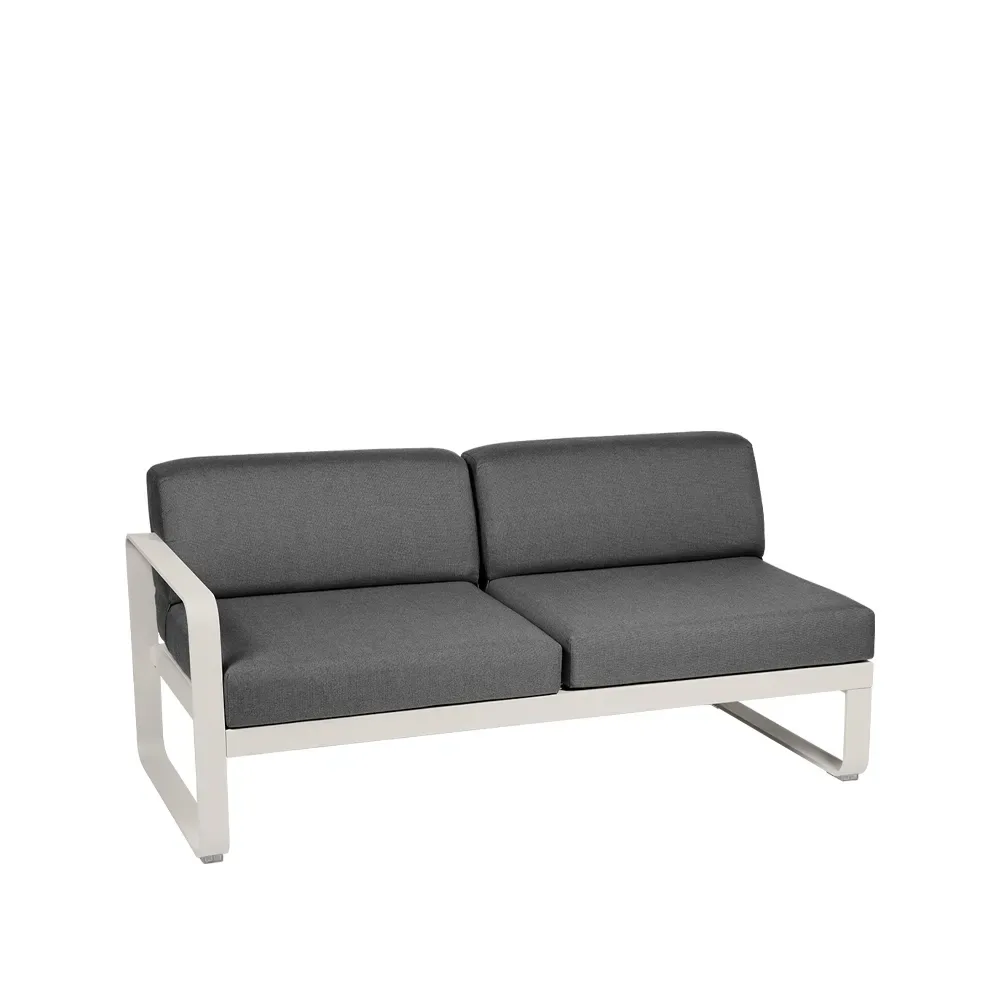 Fermob Bellevie Left modulsoffa 2-sits Clay grey (grå), graphite grey dyna