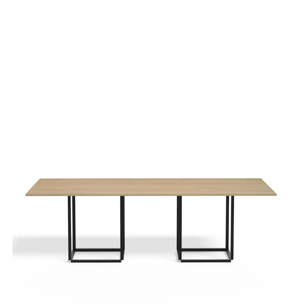 New Works Florence Esstisch rechteckig natural oak, Schwarzes Gestell
