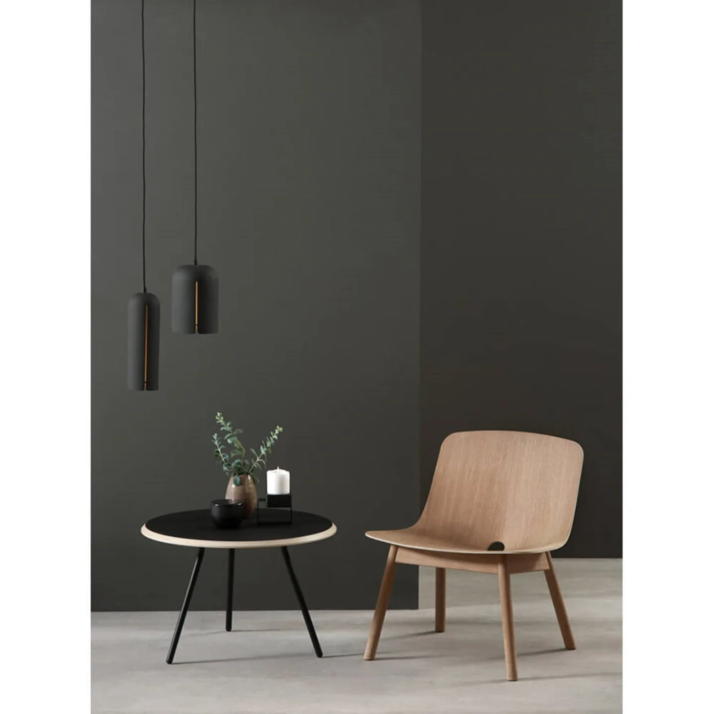 Gap Pendelleuchte Short Schwarz/Messing - Woud - Wohnzimmer - Metall