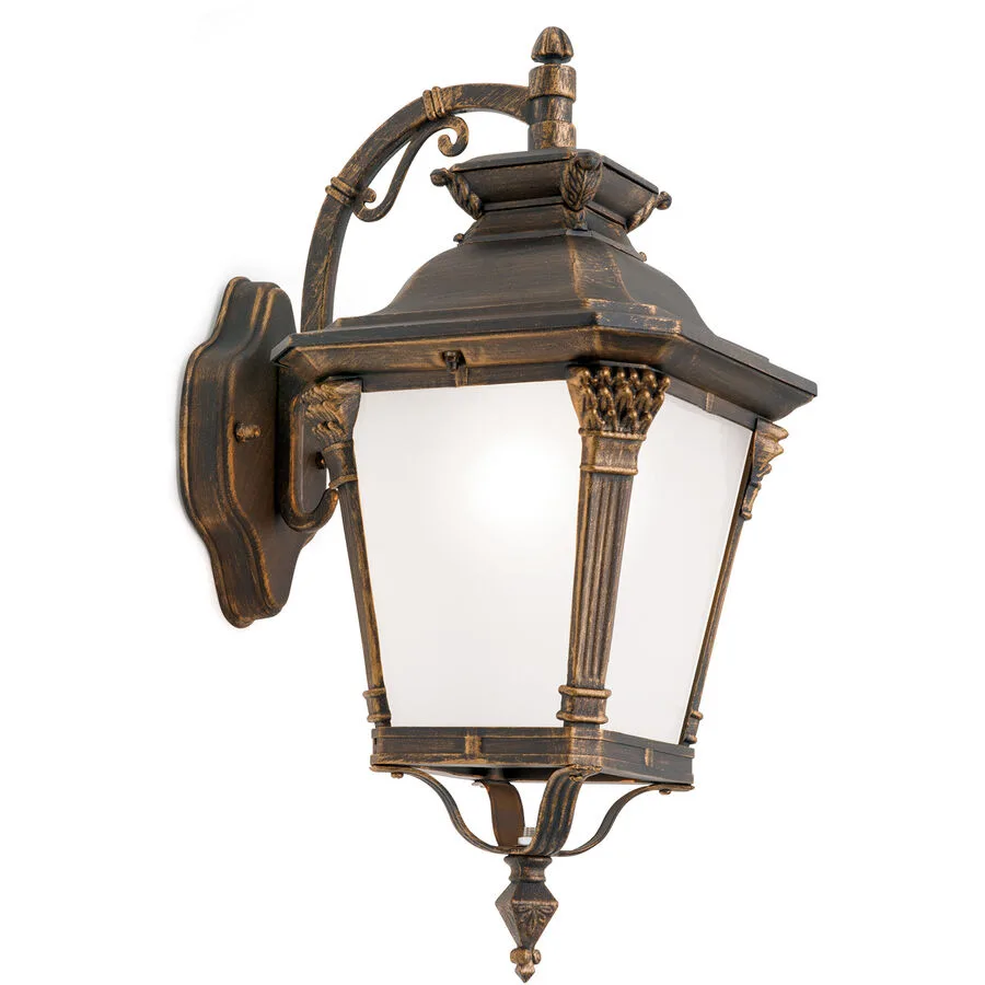 Wandlampe aussen Aiko 23 cm 47 cm - Farbe: Patina - Material: Siluminguss/Glas