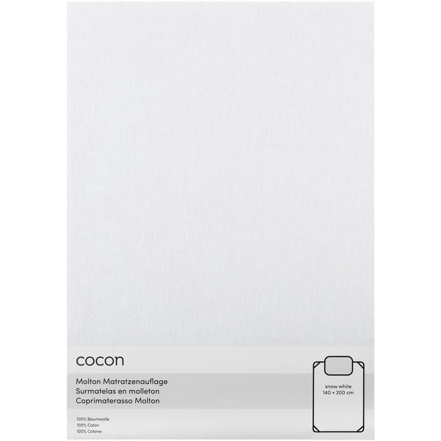 Topper COCON Weiss Baumwolle 140 x 200 cm