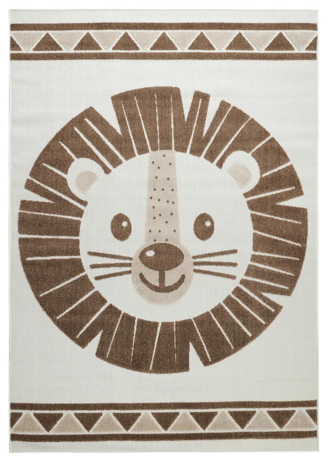 Barneteppe - Kind Lion (krem/brun) (Størrelse: 160 x 230 cm)
