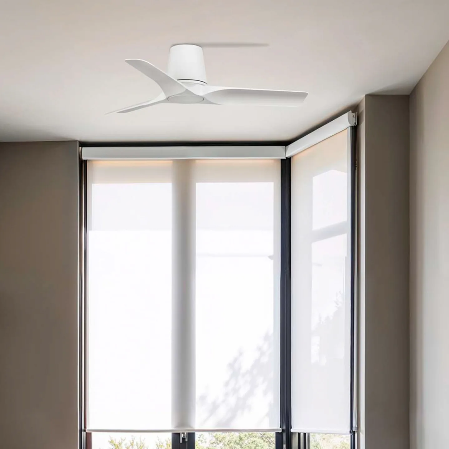 Hey S takfläkt, vit, likströmsmotor, tystgående, Ø90 cm – Faro FARO BARCELONA - Vardagsrum - Modern - Plast