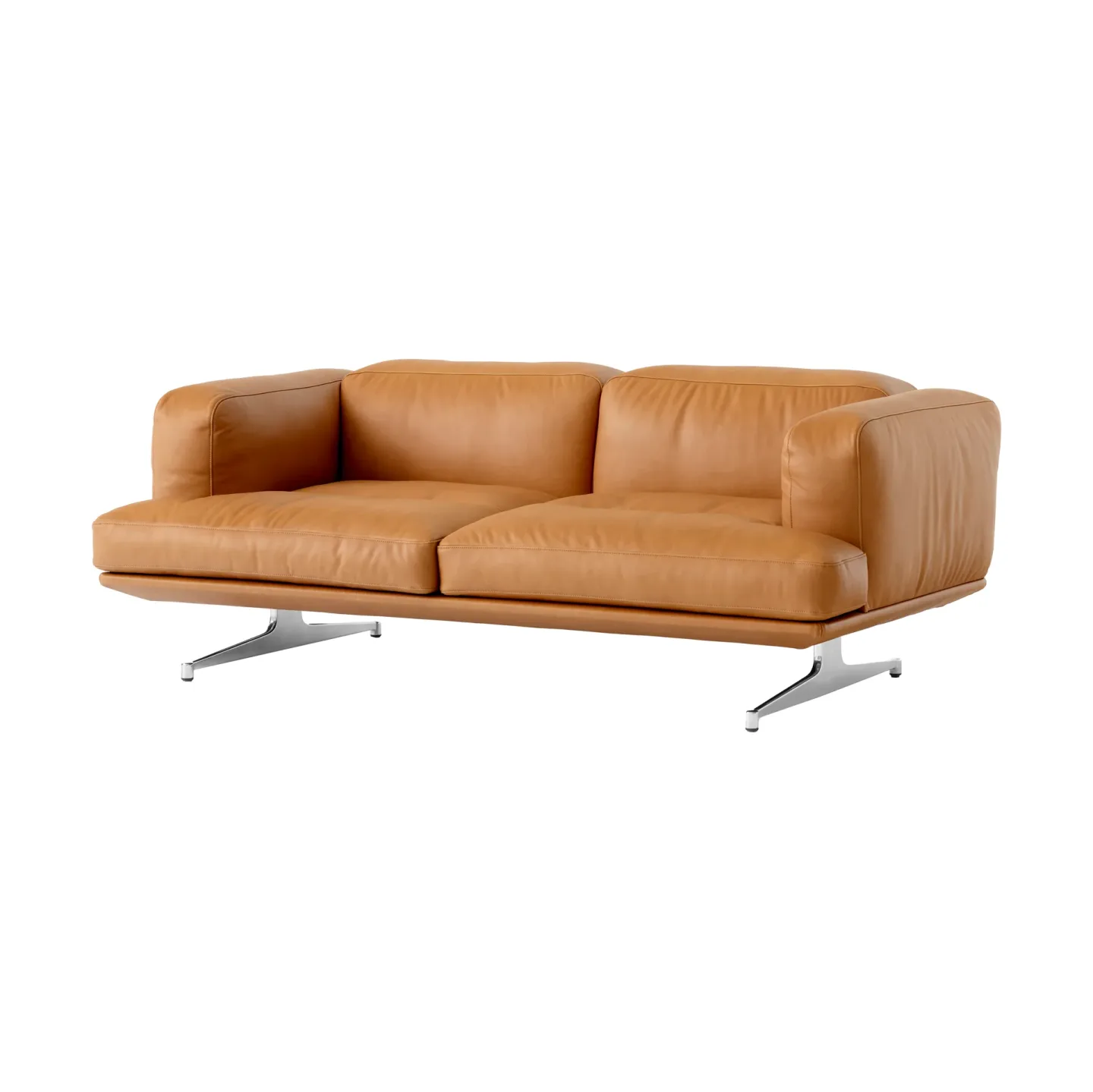 &Tradition Inland AV22 soffa 2-sits Noble läder cognac-polished alu