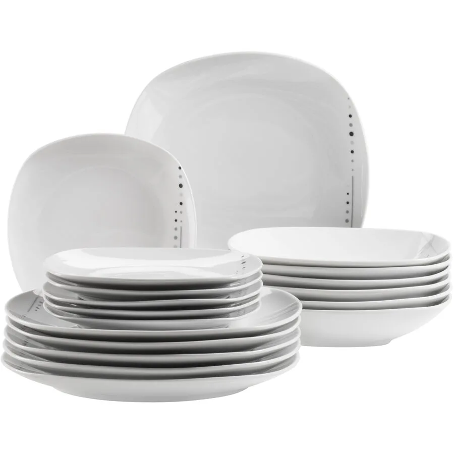 MÄSER Teller-Set Fadilla Weiss Porzellan