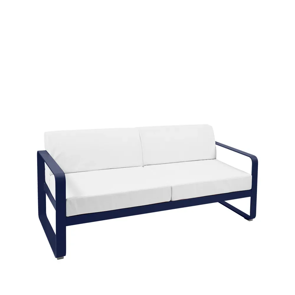 Fermob Bellevie 2-sits soffa Deep blue (blå), off-white dyna