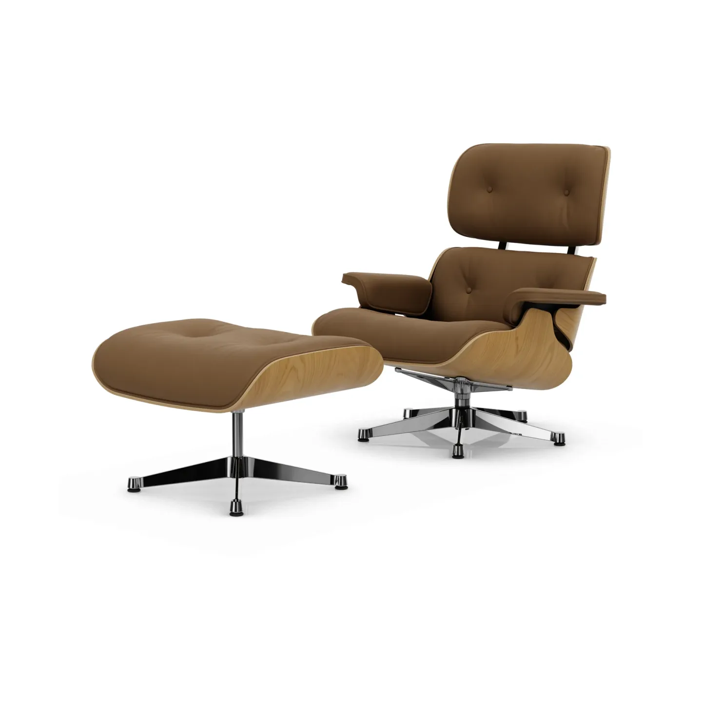 Vitra Eames Lounge Chair & Ottoman new dimensions 75 Camel-26 chestnut natural-pol. steel