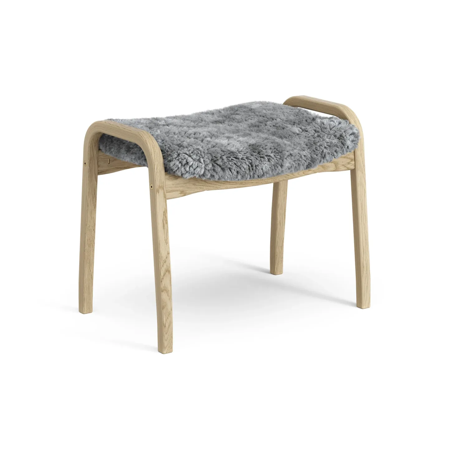 Swedese Lamini fotpall till barn lackad ek/fårskinn Scandinavian Grey (grå)